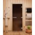 Дверь для бани DoorWood Эталон Матовая Бронза 1900х700, 10 мм, 3 петли, коробка - листв. порода